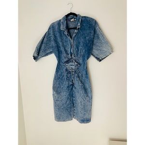 Women’s Vintage 80s Acid Wash Jean Dress Sz. 13/14